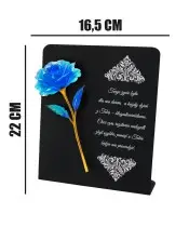 Premium Statuette 22 cm With a Blue Eternal Rose for the Grave