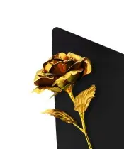 Premium Statuette 22 cm mit einer goldenen Ewigen Rose für das Grab