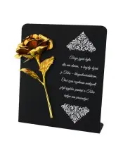 Premium Statuette 22 cm with a Golden Eternal Rose for the Grave