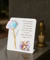 Premium Kinderstatuettenkerze 22 cm Ewige Rose fürs Grab