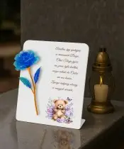 Premium Children's Statuette Candle 22 cm Eternal Rose for Grave Tombstone