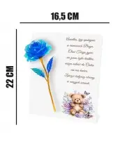 Premium Kinderstatuette Kerze 22 cm Ewige Rose für Grab Grabstein