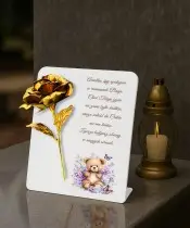 Premium Kinderstatuettenkerze 22 cm Ewige Rose für das Allerheiligengrab