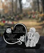 Premium Kerze Led Statuette Engel Gips Figur für Friedhof Grab