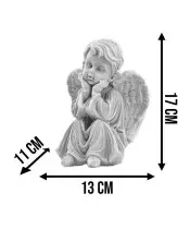 Premium Kerze Led Statuette Engel Gips Figur für Friedhof Grab