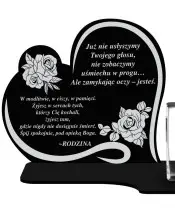 Premium Kerze Statuette Herz Kristall 3D Foto für Grab