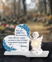 Large Premium XL Marble Candle for Children Angel LED