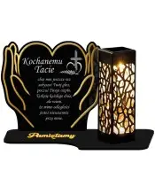 Große Solarkerze XL 18cm Premium Herz in Händen Wir erinnern uns am Friedhof Grab