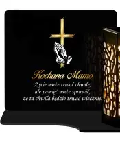 Premium Eternal Solar Candle Golden Cross Grave Statuette