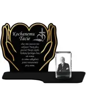 Premium Kerze Statuette Hände Golden Crystal 3D Foto für Grab