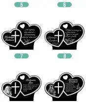 Premium Candle Statue Two Hearts Crystal 3D Photo For Grave