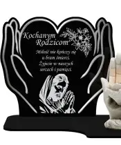 Premium Candle Led Statuette Plaster Hands 18 cm For Cemetery Grave