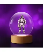 3D-Kristallkugel Feuerwehrmann Beruf