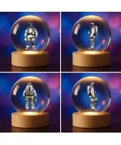 3D Crystal Ball Firefighter Profession