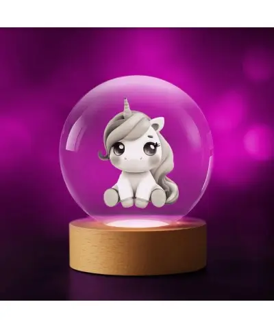 3D Crystal Ball Pony Unicorn