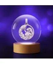 3D Kristallkugel Sternzeichen Wassermann