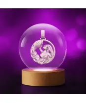 3D Crystal Ball Zodiac Sign Aquarius