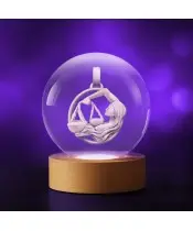 3D Kristallkugel Sternzeichen Waage