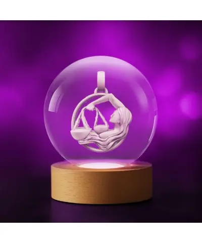 3D Crystal Ball Zodiac Sign...