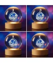 3D Crystal Ball Zodiac Sign Libra