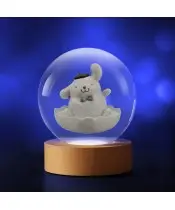 Sanrio Pompompurin Hello Kitty 3D-Kristallkugel