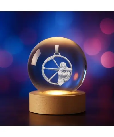 3D Crystal Ball Zodiac Sign...