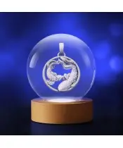 3D Crystal Ball Pisces Zodiac Sign