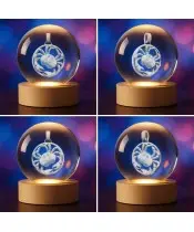 3D Crystal Ball Zodiac Sign Cancer