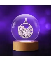 3D Crystal Ball Zodiac Sign Virgo