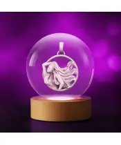 3D Crystal Ball Zodiac Sign Virgo