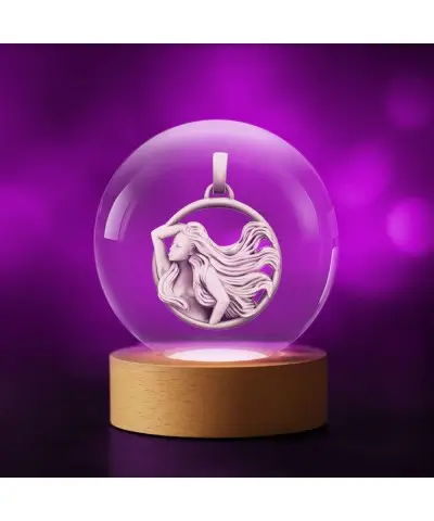 3D Crystal Ball Zodiac Sign...