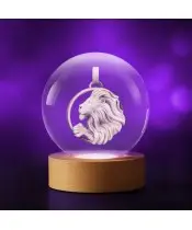 3D Kristallkugel Sternzeichen Löwe