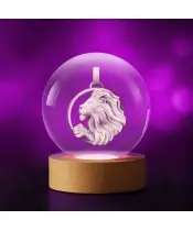 3D Kristallkugel Sternzeichen Löwe