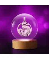3D Crystal Ball Zodiac Sign Capricorn