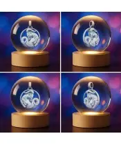 3D Crystal Ball Zodiac Sign Capricorn