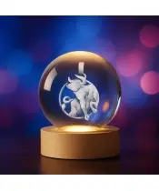 3D Kristallkugel Sternzeichen Stier