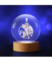 3D Kristallkugel Sternzeichen Stier