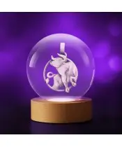 3D Kristallkugel Sternzeichen Stier
