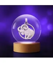 3D Kristallkugel Sternzeichen Widder