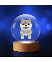 Kryształowa Kulka 3D Pies Shiba