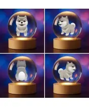 3D Crystal Ball Shiba Dog