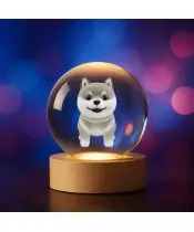Kryształowa Kulka 3D Pies Shiba