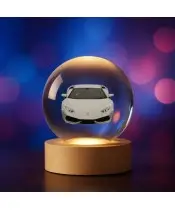 3D-Kristallkugel Lamborghini-Auto