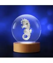 3D Seepferdchen Kristallkugel