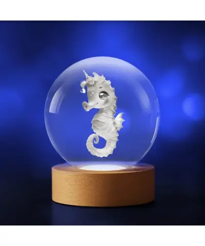 3D Seahorse Crystal Ball