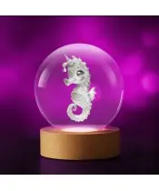 3D Seepferdchen Kristallkugel