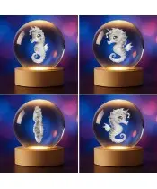 3D Seepferdchen Kristallkugel