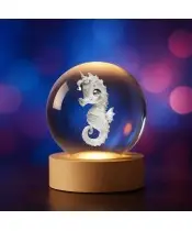 3D Seepferdchen Kristallkugel