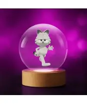 3D-Kristallkugel Garfield die Katze