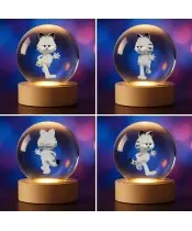 3D-Kristallkugel Garfield die Katze